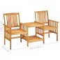 vidaXL Sedie Giardino Tavolino da Tè 159x61x92cm Legno Massello Acacia vidaXL Sedie Giardino Tavolino da Tè 159x61x92cm Legno Massello Acacia