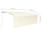Tenda da Sole Retrattile Manuale e Parasole 4,5x3 m Crema Tenda da Sole Retrattile Manuale e Parasole 4,5x3 m Crema