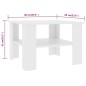 vidaXL Tavolino da Salotto Bianco 60x60x42 cm in Legno Multistrato