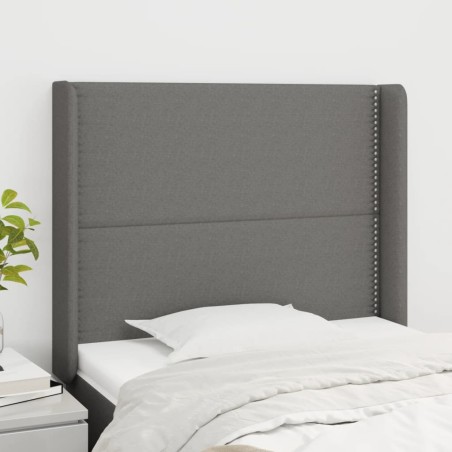 vidaXL Testiera ad Orecchio Grigio Scuro 83x16x118/128 cm in Tessuto