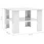 vidaXL Tavolino da Caffè Bianco Lucido 60x60x42 cm in Truciolato vidaXL Tavolino da Caffè Bianco Lucido 60x60x42 cm in Truciolato