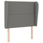 Testiera ad Orecchio Grigio Scuro 83x23x118/128 cm in Tessuto Testiera ad Orecchio Grigio Scuro 83x23x118/128 cm in Tessuto