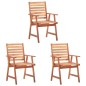 vidaXL Sedie da Pranzo per Esterno 3 pz in Legno Massello di Acacia vidaXL Sedie da Pranzo per Esterno 3 pz in Legno Massello di Acacia