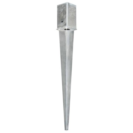 vidaXL Picchetti di Terra 2 pz Argento 8x8x76 cm in Acciaio Zincato