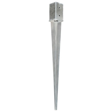 vidaXL Picchetti di Terra 6 pz Argento 8x8x91 cm in Acciaio Zincato