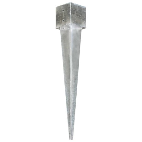 vidaXL Picchetti di Terra 6 pz Argento 14x14x91 cm in Acciaio Zincato