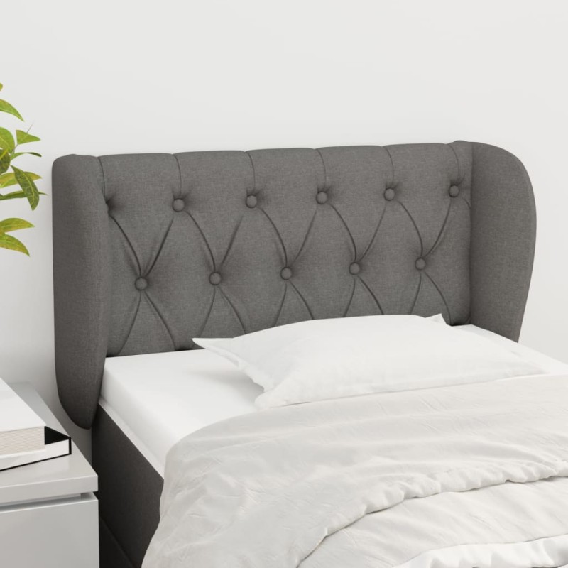 Testiera ad Orecchio Grigio Scuro 83x23x78/88 cm in Tessuto Testiera ad Orecchio Grigio Scuro 83x23x78/88 cm in Tessuto
