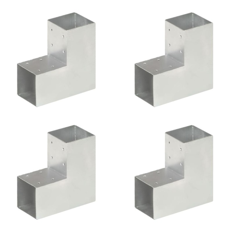 vidaXL Connettori per Pali a Forma di L 4 pz Metallo Zincato 91x91 mm vidaXL Connettori per Pali a Forma di L 4 pz Metallo Zincato 91x91 mm