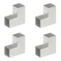 vidaXL Connettori per Pali a Forma di L 4 pz Metallo Zincato 91x91 mm vidaXL Connettori per Pali a Forma di L 4 pz Metallo Zincato 91x91 mm