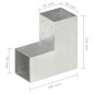 vidaXL Connettori per Pali a Forma di L 4 pz Metallo Zincato 91x91 mm vidaXL Connettori per Pali a Forma di L 4 pz Metallo Zincato 91x91 mm