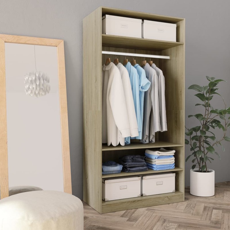 vidaXL Armadio Rovere Sonoma 100x50x200 cm in Legno Multistrato vidaXL Armadio Rovere Sonoma 100x50x200 cm in Legno Multistrato