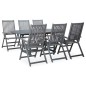 vidaXL Set da Pranzo da Giardino 7 pz Legno Massello di Acacia Grigio vidaXL Set da Pranzo da Giardino 7 pz Legno Massello di Acacia Grigio