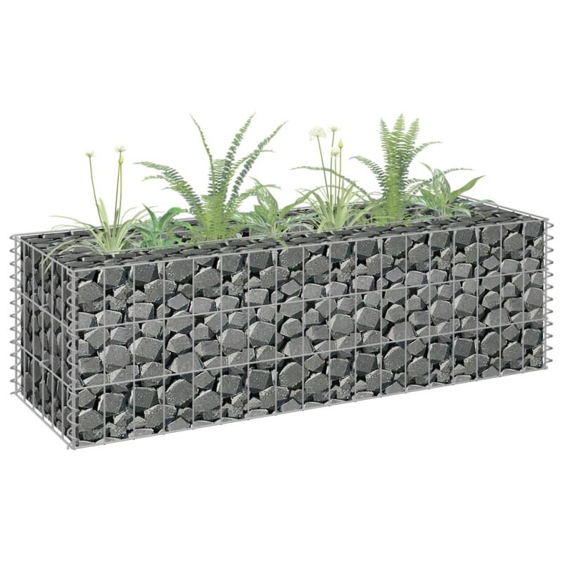 vidaXL Gabbione Letto Rialzato in Acciaio Zincato 90x30x30 cm vidaXL Gabbione Letto Rialzato in Acciaio Zincato 90x30x30 cm