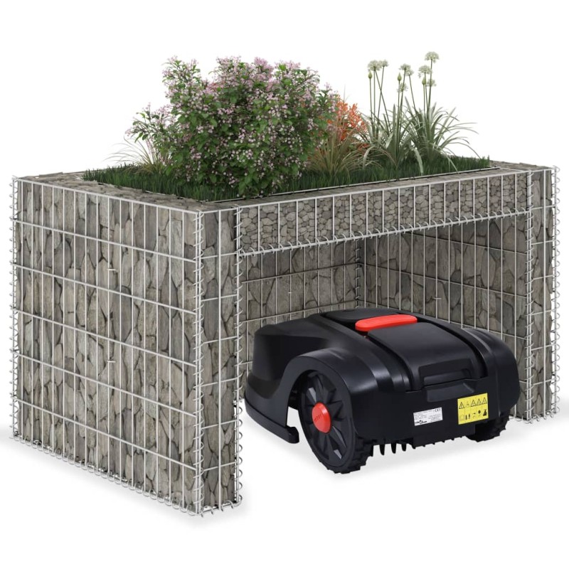 vidaXL Casetta Rasaerba con Fioriera Rialzata 110x80x60cm Filo Acciaio vidaXL Casetta Rasaerba con Fioriera Rialzata 110x80x60cm Filo Acciaio