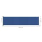 Tenda da Sole Laterale Retrattile per Patio 160x600 cm Blu Tenda da Sole Laterale Retrattile per Patio 160x600 cm Blu