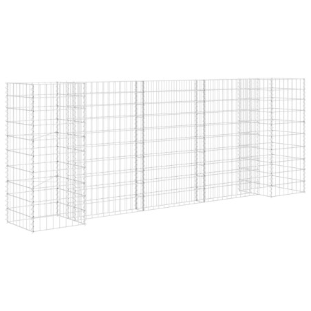 vidaXL Gabbione Fioriera ad "H" in Filo di Acciaio 260x40x100 cm