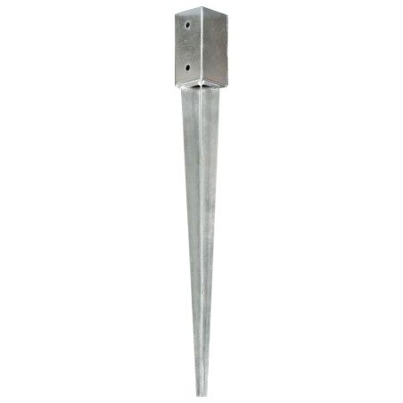 vidaXL Picchetti di Terra 12 pz Argento 7x7x75 cm Acciaio Galvanizzato