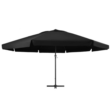 vidaXL Ombrellone da Esterni con Palo in Alluminio 500 cm Nero 
