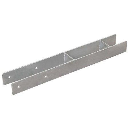 vidaXL Picchetti per Recinzione 2 pz Argento 7x6x60 cm Acciaio Zincato