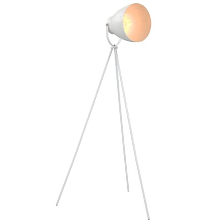 vidaXL Lampada da Pavimento con Treppiede in Metallo Bianco E27