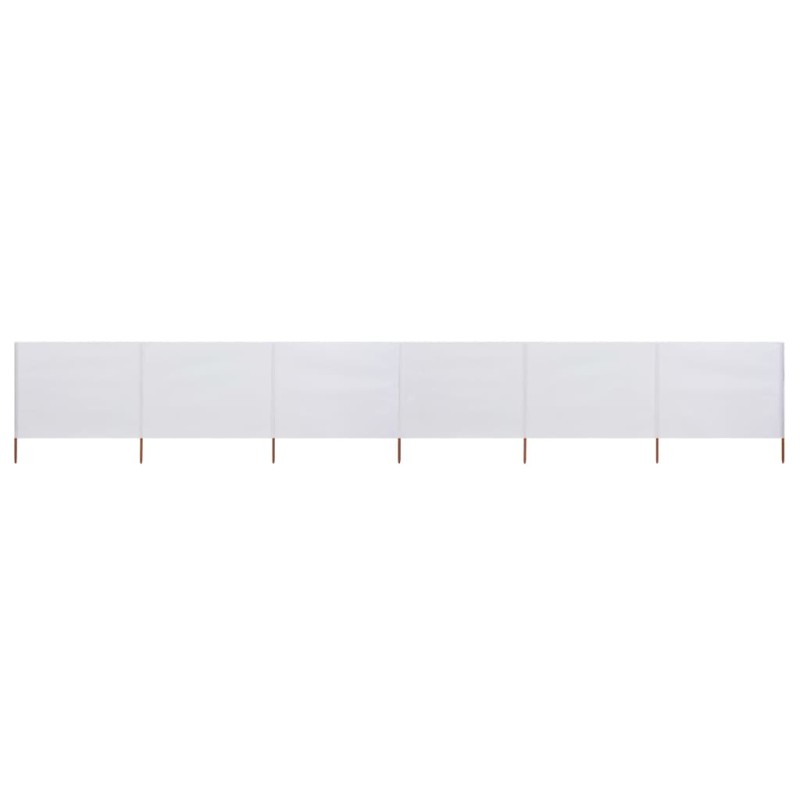 vidaXL Paravento a 6 Pannelli in Tessuto 800x160 cm Bianco Sabbia vidaXL Paravento a 6 Pannelli in Tessuto 800x160 cm Bianco Sabbia