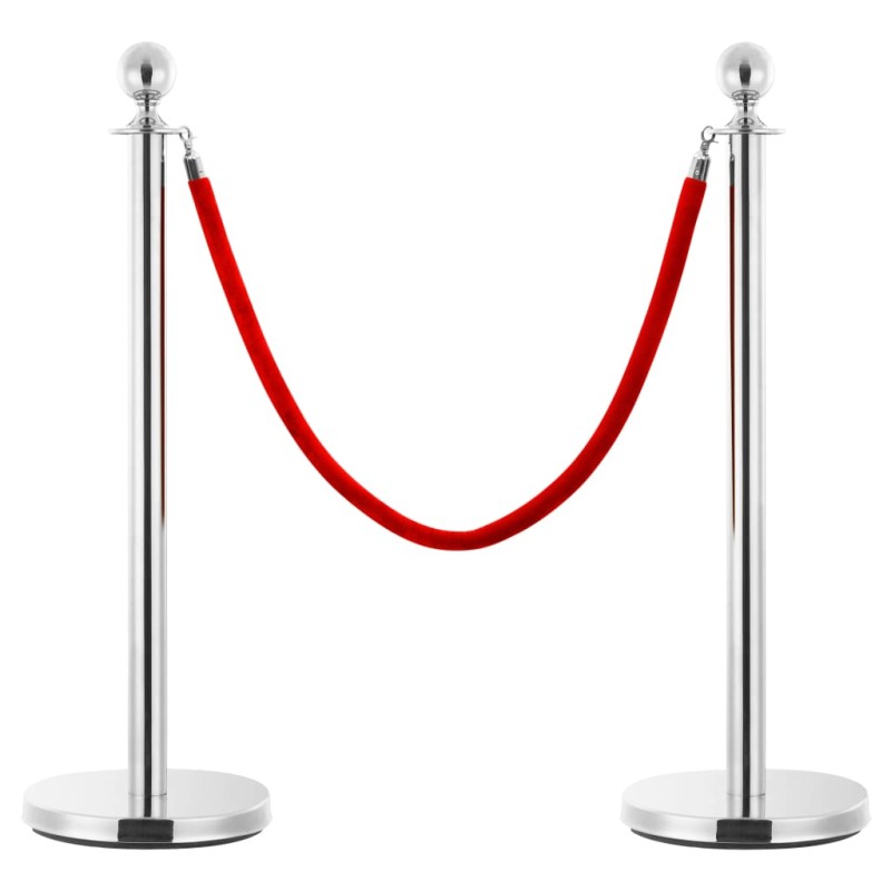 vidaXL Set Transenne Separacode VIP 3 pz in Acciaio Inox Argento vidaXL Set Transenne Separacode VIP 3 pz in Acciaio Inox Argento