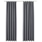 vidaXL Tende Oscuranti con Ganci 2 pz Grigie 140x175 cm vidaXL Tende Oscuranti con Ganci 2 pz Grigie 140x175 cm