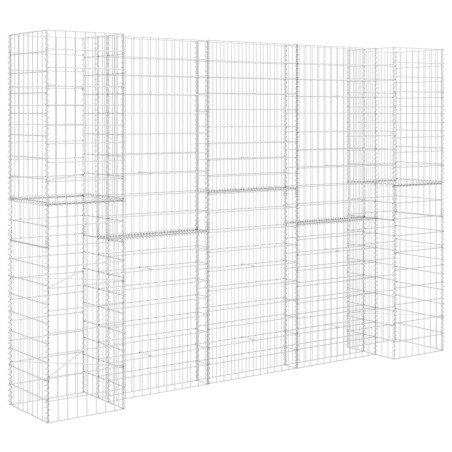 vidaXL Gabbione Fioriera ad "H" in Filo di Acciaio 260x40x200 cm 