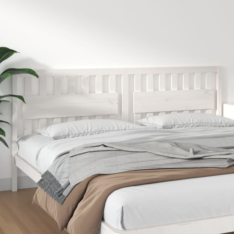 Testiera per Letto Bianca 205,5x4x100 cm Legno Massello di Pino Testiera per Letto Bianca 205,5x4x100 cm Legno Massello di Pino