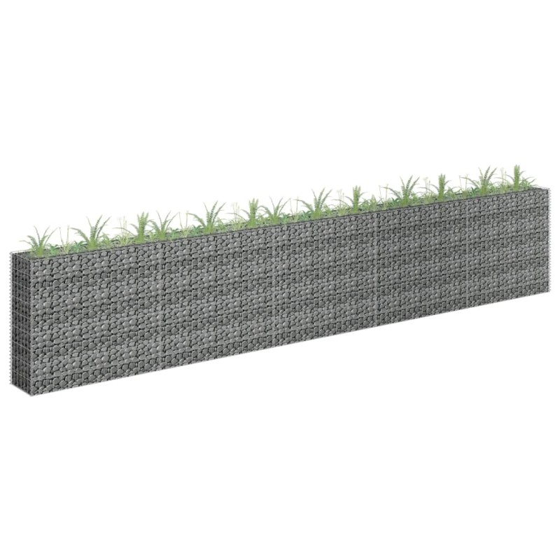 vidaXL Gabbione Letto Rialzato in Acciaio Zincato 450x30x90 cm vidaXL Gabbione Letto Rialzato in Acciaio Zincato 450x30x90 cm