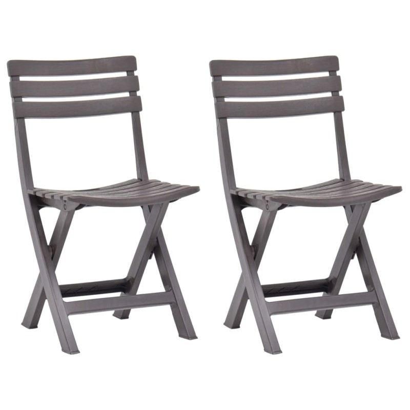 Sedie da Giardino Pieghevoli 2 pz in Plastica Moca Sedie da Giardino Pieghevoli 2 pz in Plastica Moca
