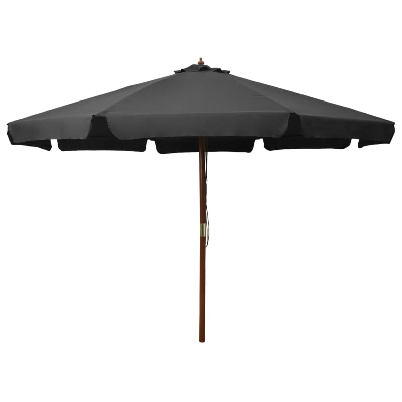 vidaXL Ombrellone da Esterni con Palo in Legno 300 cm Antracite vidaXL Ombrellone da Esterni con Palo in Legno 300 cm Antracite