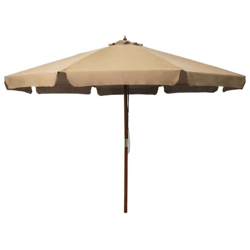 vidaXL Ombrellone da Esterni con Palo in Legno 330 cm Grigio Talpa vidaXL Ombrellone da Esterni con Palo in Legno 330 cm Grigio Talpa