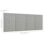 vidaXL Pannelli per Utensili a Parete 4 pz 40x58 cm in Acciaio