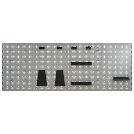 vidaXL Pannelli per Utensili a Parete 4 pz 40x58 cm Acciaio