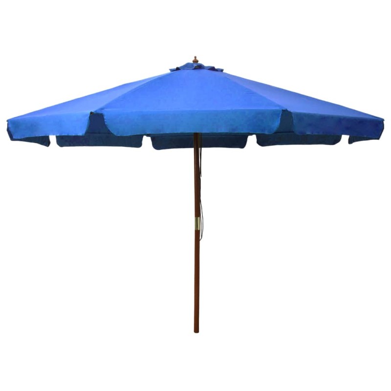 vidaXL Ombrellone da Esterni con Palo in Legno 330 cm Azzurro vidaXL Ombrellone da Esterni con Palo in Legno 330 cm Azzurro