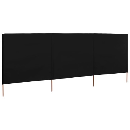 vidaXL Paravento a 3 Pannelli in Tessuto 400x160 cm Nero