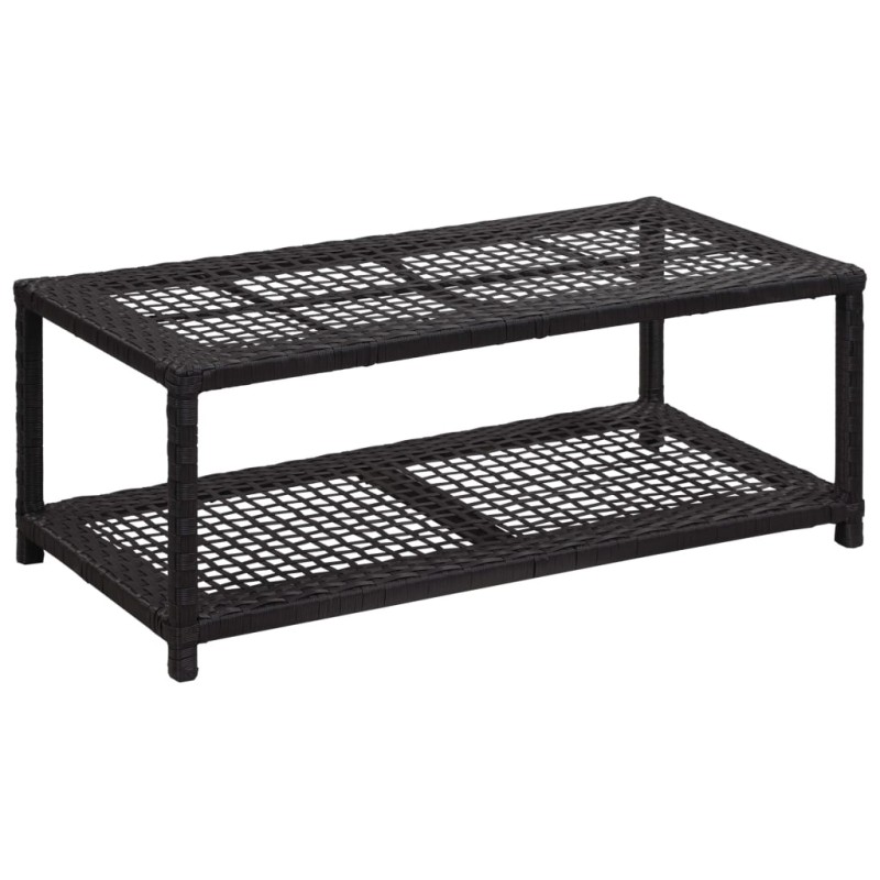 vidaXL Scarpiera con Panchina Nera 80x40x30 cm in Polyrattan vidaXL Scarpiera con Panchina Nera 80x40x30 cm in Polyrattan