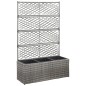 vidaXL Letto Rialzato a Traliccio 3 Vasi 83x30x130cm Polyrattan Grigio vidaXL Letto Rialzato a Traliccio 3 Vasi 83x30x130cm Polyrattan Grigio