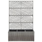 vidaXL Letto Rialzato a Traliccio 3 Vasi 83x30x130cm Polyrattan Grigio vidaXL Letto Rialzato a Traliccio 3 Vasi 83x30x130cm Polyrattan Grigio