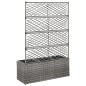 vidaXL Letto Rialzato a Traliccio 3 Vasi 83x30x130cm Polyrattan Grigio vidaXL Letto Rialzato a Traliccio 3 Vasi 83x30x130cm Polyrattan Grigio