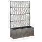 vidaXL Letto Rialzato a Traliccio 3 Vasi 83x30x130cm Polyrattan Grigio vidaXL Letto Rialzato a Traliccio 3 Vasi 83x30x130cm Polyrattan Grigio