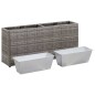 vidaXL Letto Rialzato con 2 Vasi 90x20x40 cm Polyrattan Grigio vidaXL Letto Rialzato con 2 Vasi 90x20x40 cm Polyrattan Grigio
