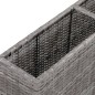 vidaXL Letto Rialzato con 2 Vasi 90x20x40 cm Polyrattan Grigio vidaXL Letto Rialzato con 2 Vasi 90x20x40 cm Polyrattan Grigio