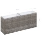 vidaXL Letto Rialzato con 2 Vasi 90x20x40 cm Polyrattan Grigio vidaXL Letto Rialzato con 2 Vasi 90x20x40 cm Polyrattan Grigio