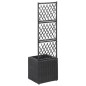 vidaXL Letto Rialzato con Traliccio 1 Vaso 30x30x107cm Polyrattan Nero vidaXL Letto Rialzato con Traliccio 1 Vaso 30x30x107cm Polyrattan Nero