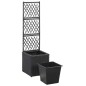 vidaXL Letto Rialzato con Traliccio 1 Vaso 30x30x107cm Polyrattan Nero vidaXL Letto Rialzato con Traliccio 1 Vaso 30x30x107cm Polyrattan Nero