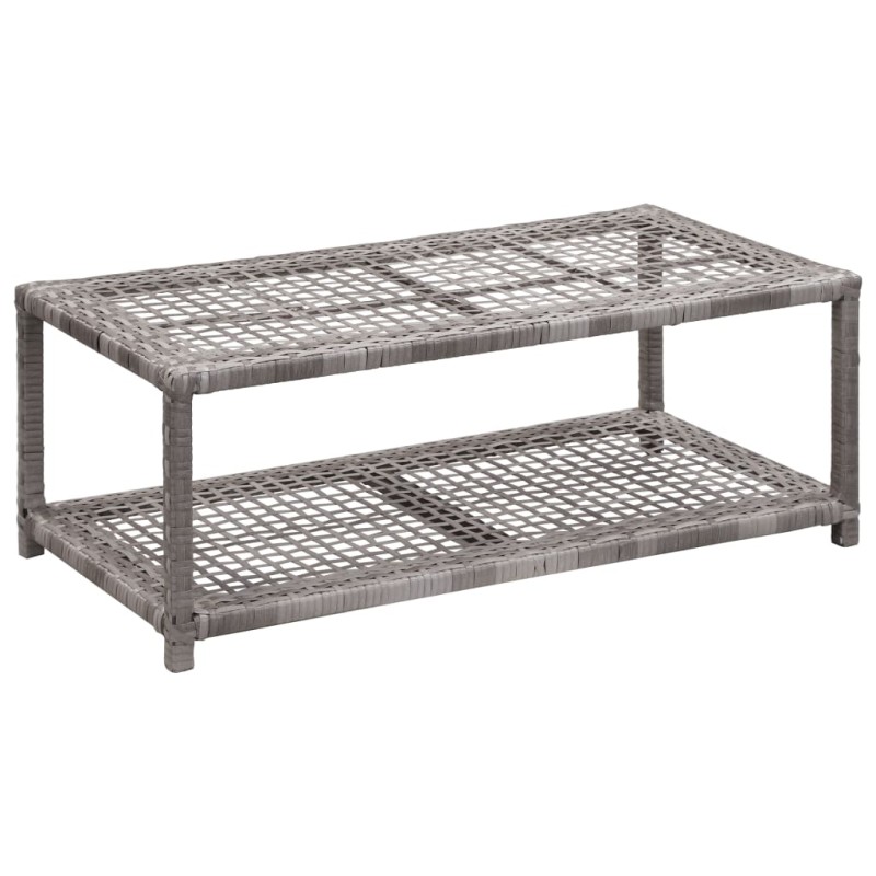 vidaXL Scarpiera con Panchina Grigia 80x40x30 cm in Polyrattan vidaXL Scarpiera con Panchina Grigia 80x40x30 cm in Polyrattan