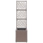 vidaXL Letto Rialzato Traliccio 1 Vaso 30x30x107cm Polyrattan Marrone vidaXL Letto Rialzato Traliccio 1 Vaso 30x30x107cm Polyrattan Marrone