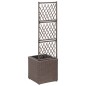 vidaXL Letto Rialzato Traliccio 1 Vaso 30x30x107cm Polyrattan Marrone vidaXL Letto Rialzato Traliccio 1 Vaso 30x30x107cm Polyrattan Marrone